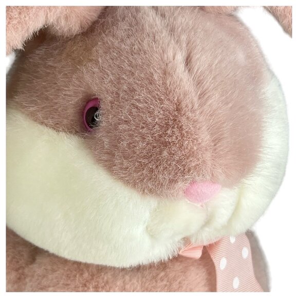1985 Connie Cottontail Plush Bunny Rabbit 12” Pink Stuffed Animal Polka Dot Bow - Picture 4 of 10